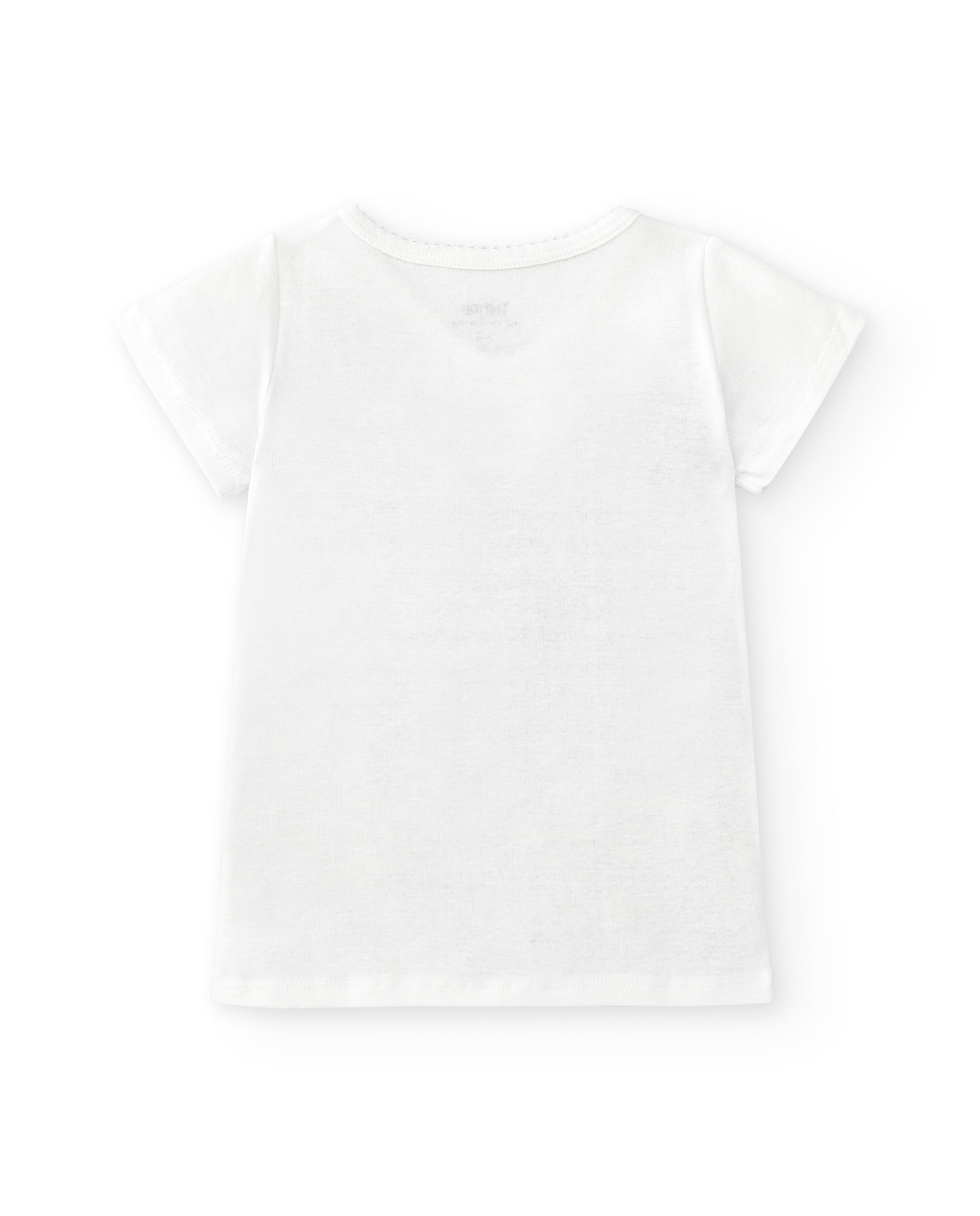 Camiseta interior de niña en algodón orgánico con cuello pico