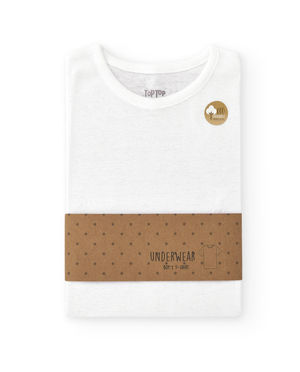 Camiseta interior blanca de niño de algodón orgánico