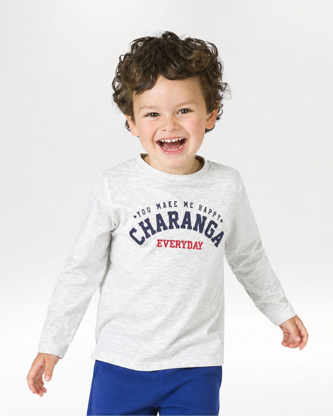 Camiseta bebé niño gris manga larga