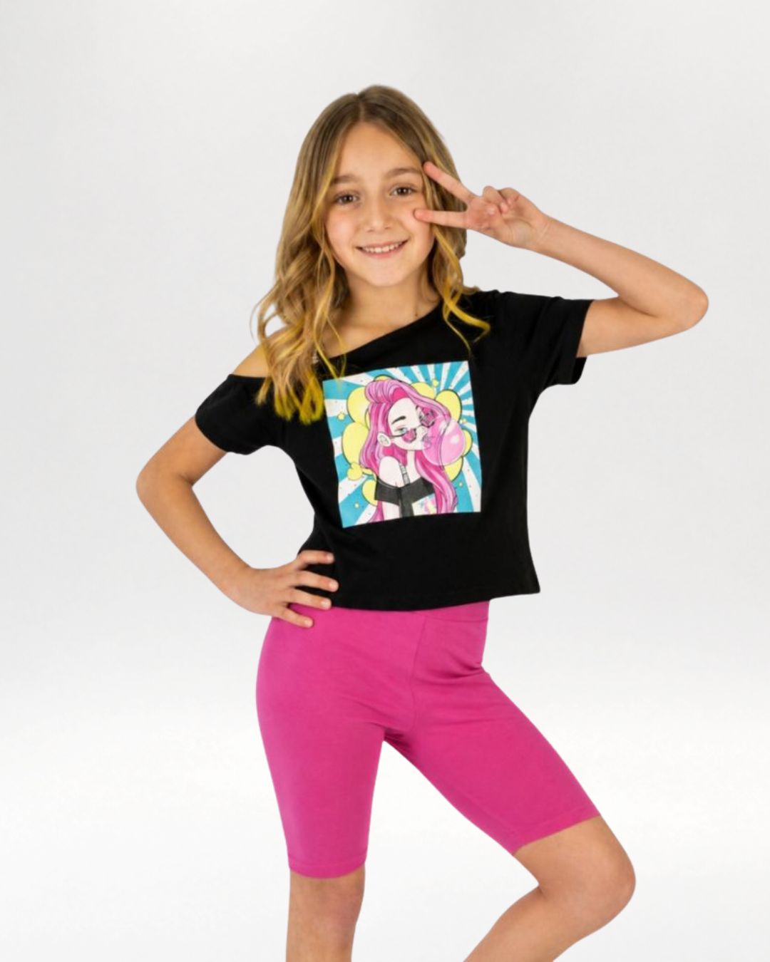Legging de menina fúcsia