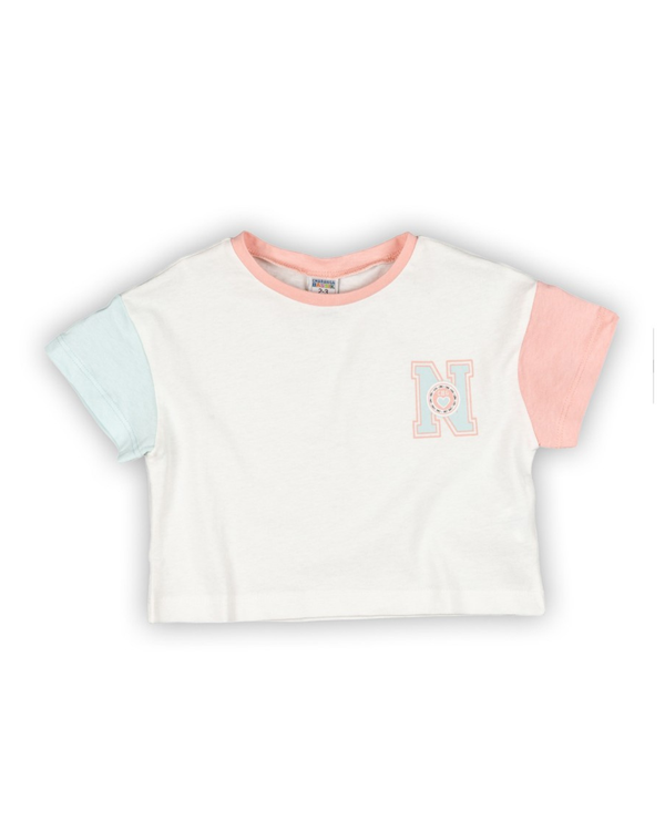 Camiseta de menina multicolorida