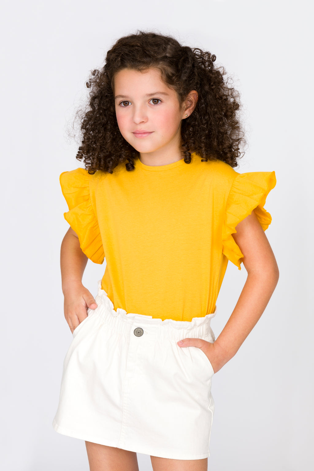 Camiseta de niña mostaza VERANO/Charanga