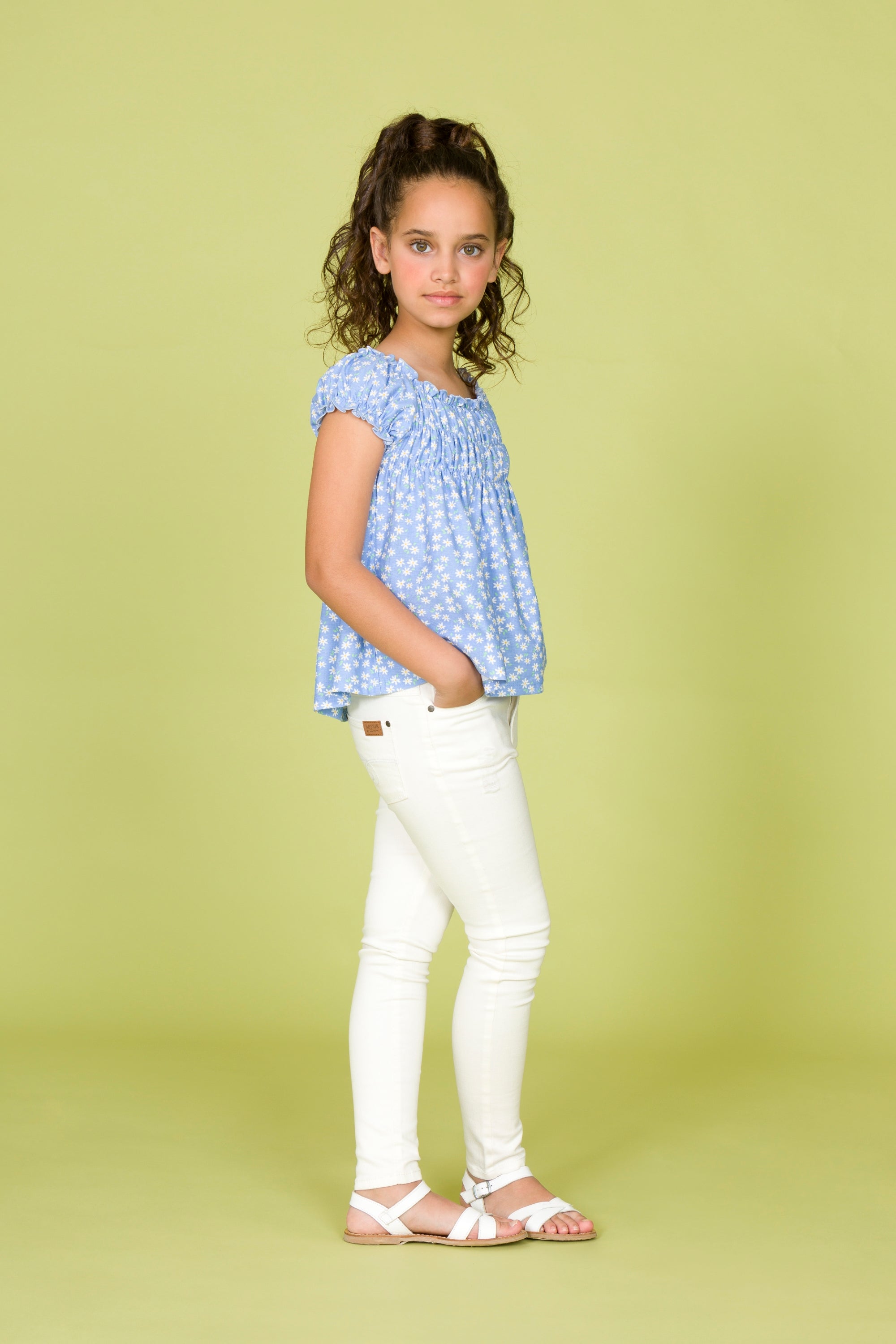 Pantalón de niña blanco VERANO/Charanga