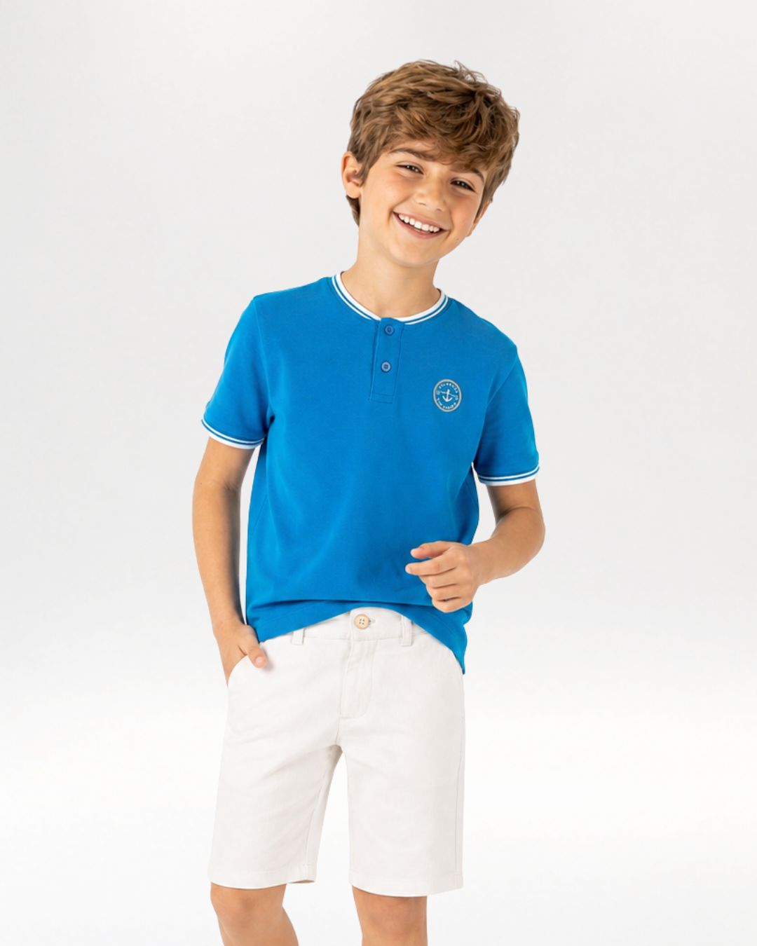 Blue boy's polo shirt
