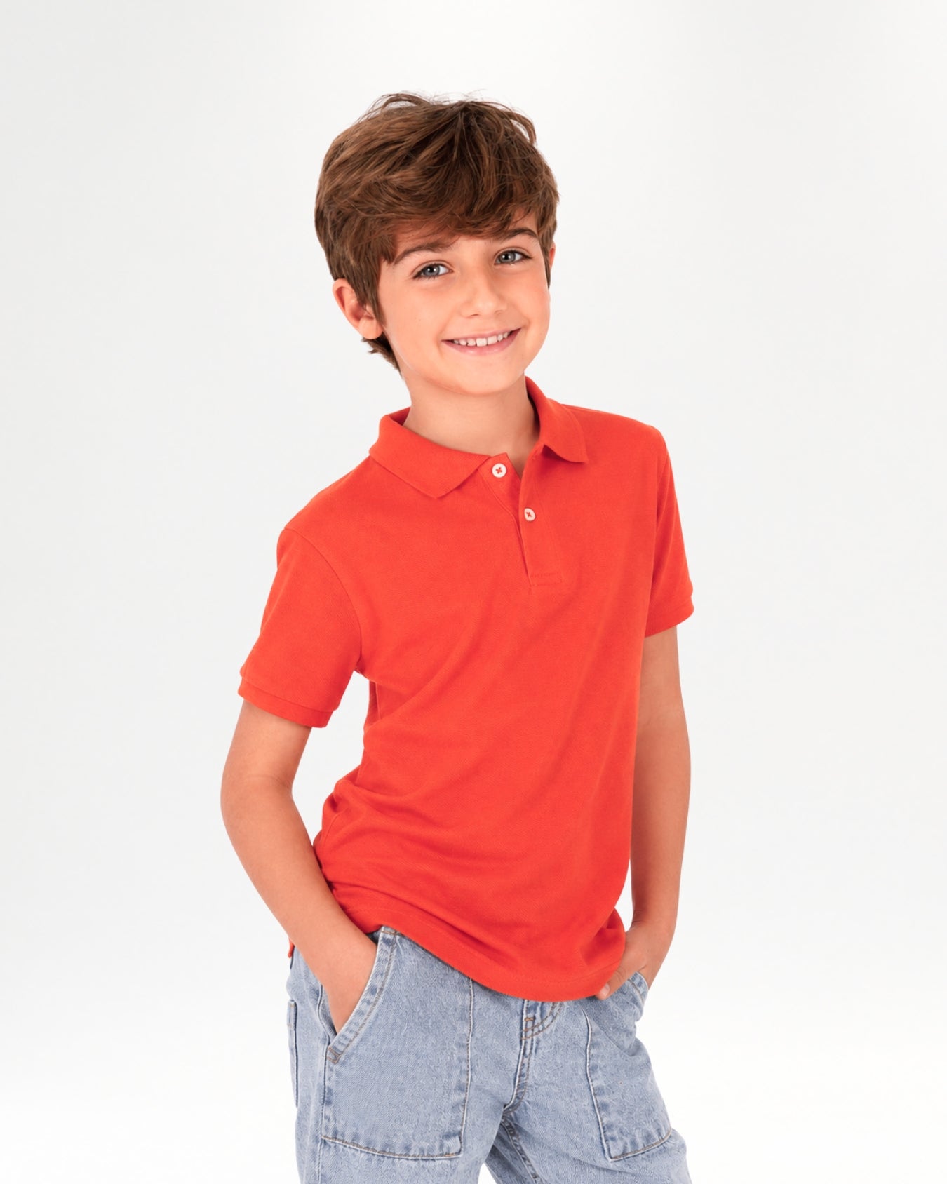 Red boy's polo