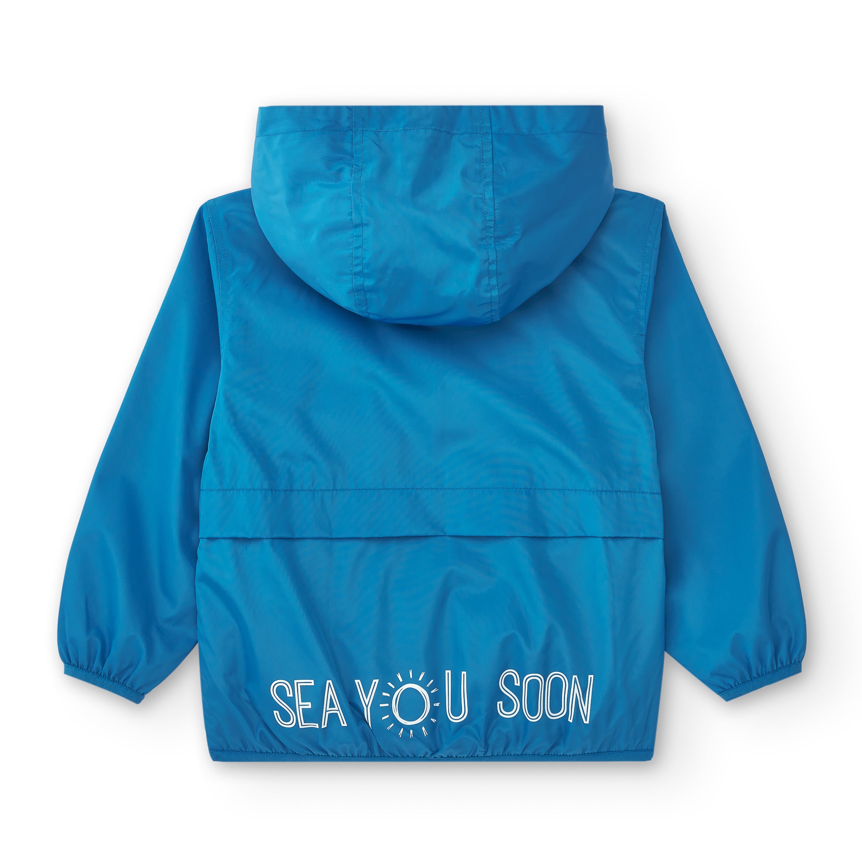 espalda parka azulón infantil con capucha