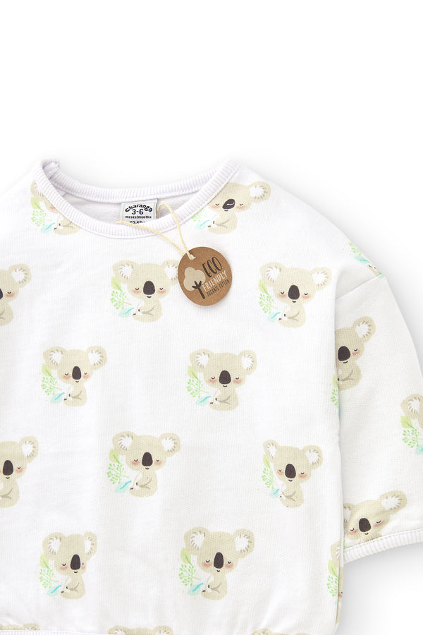 Sudadera recién nacido crudo con koalas