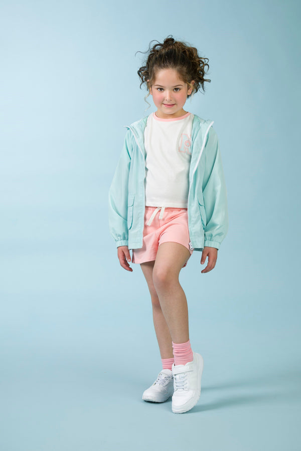 Parka de menina água-marinha