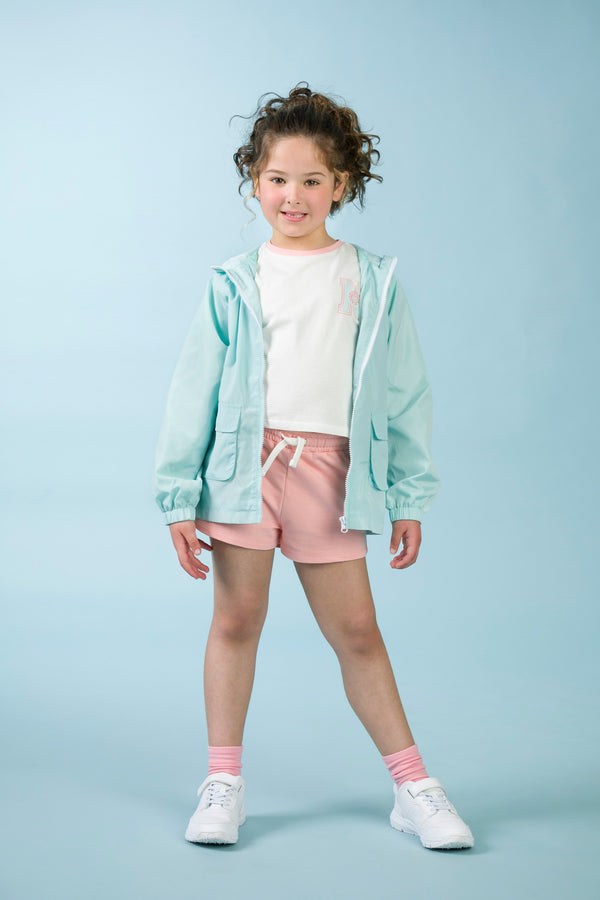 Parka de menina água-marinha