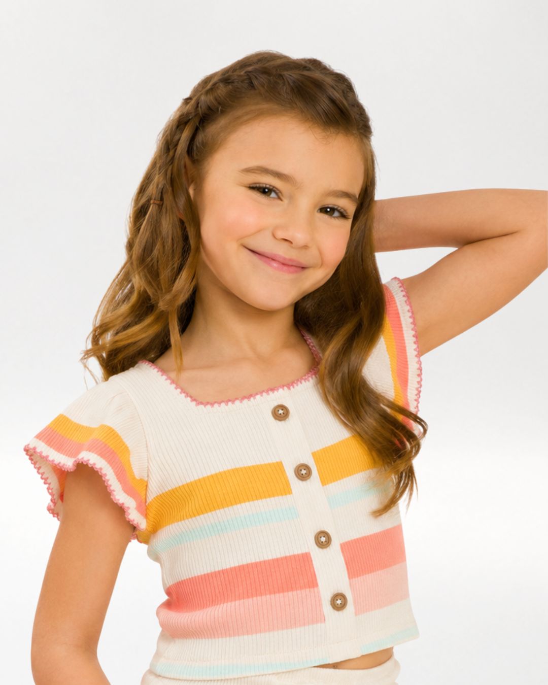Camiseta niña rayas multicolor