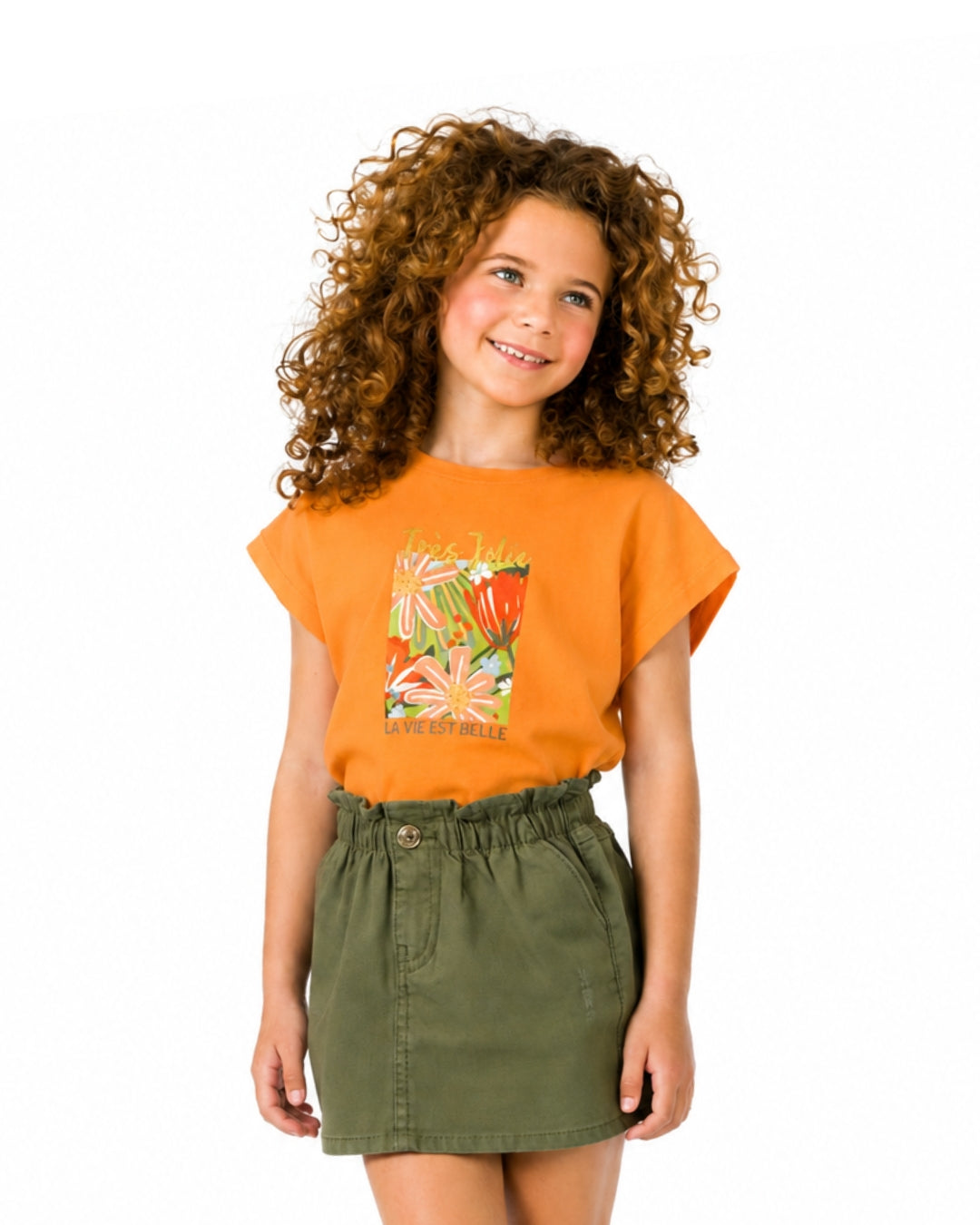 Camiseta de niña naranja