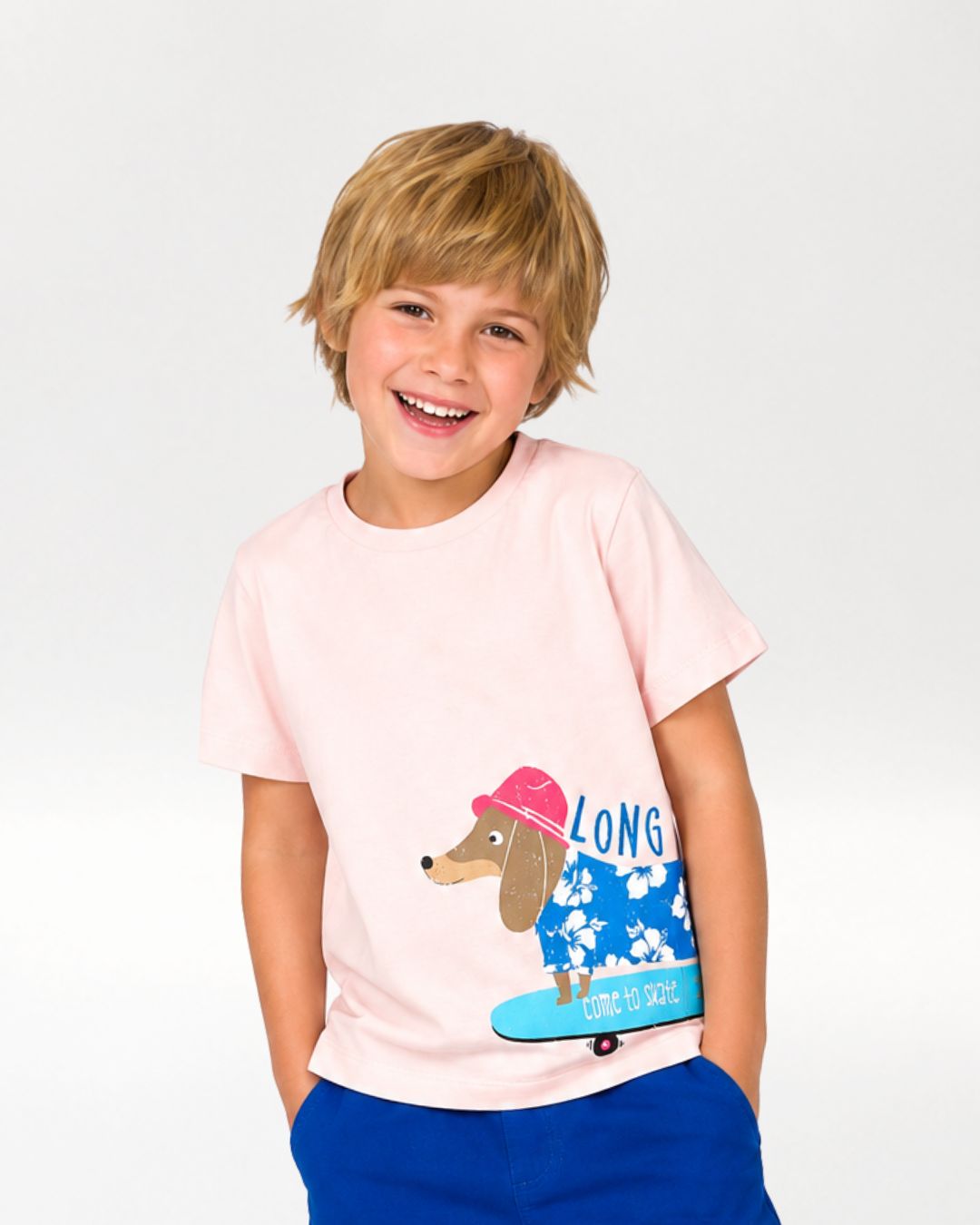 T-shirt garçon rose