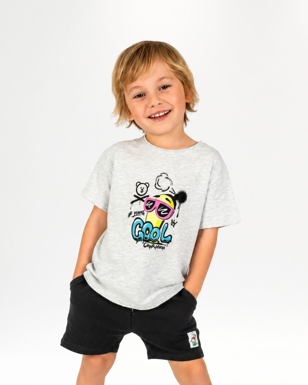 Camiseta bebé niño gris
