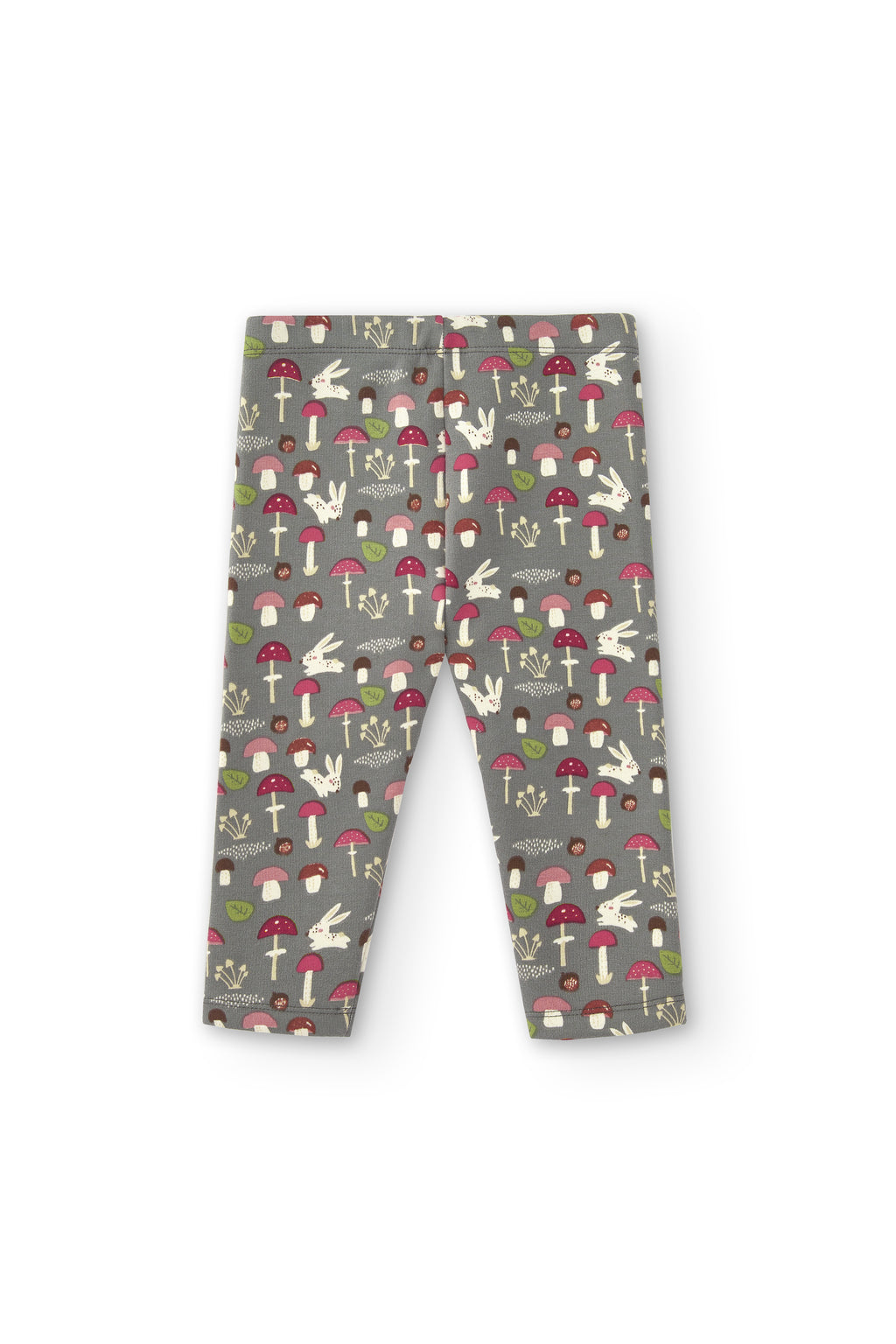 Legging niña gris con estampado de conejitos y setas