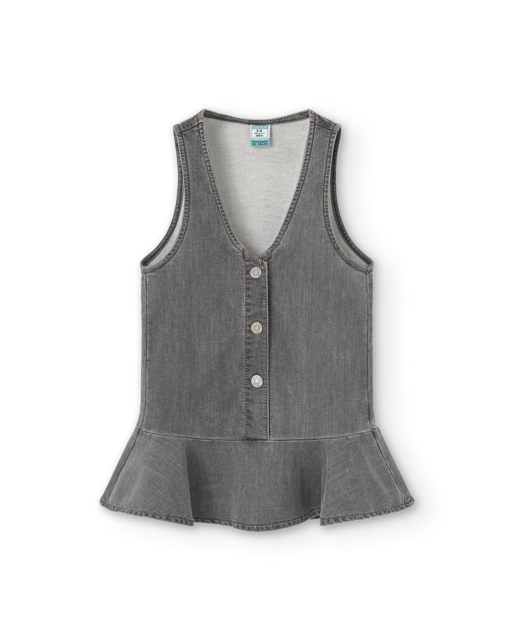 Vestido pichi denim en gris