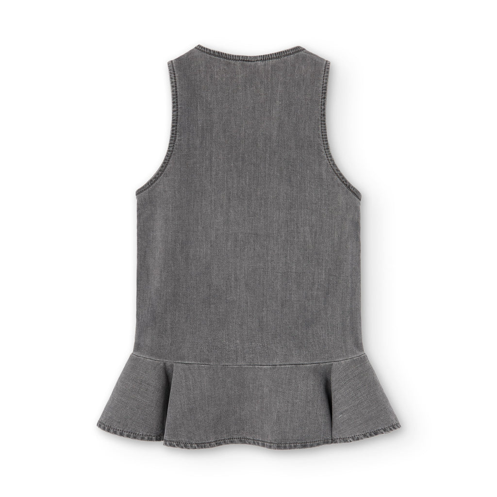 Vestido pichi denim en gris