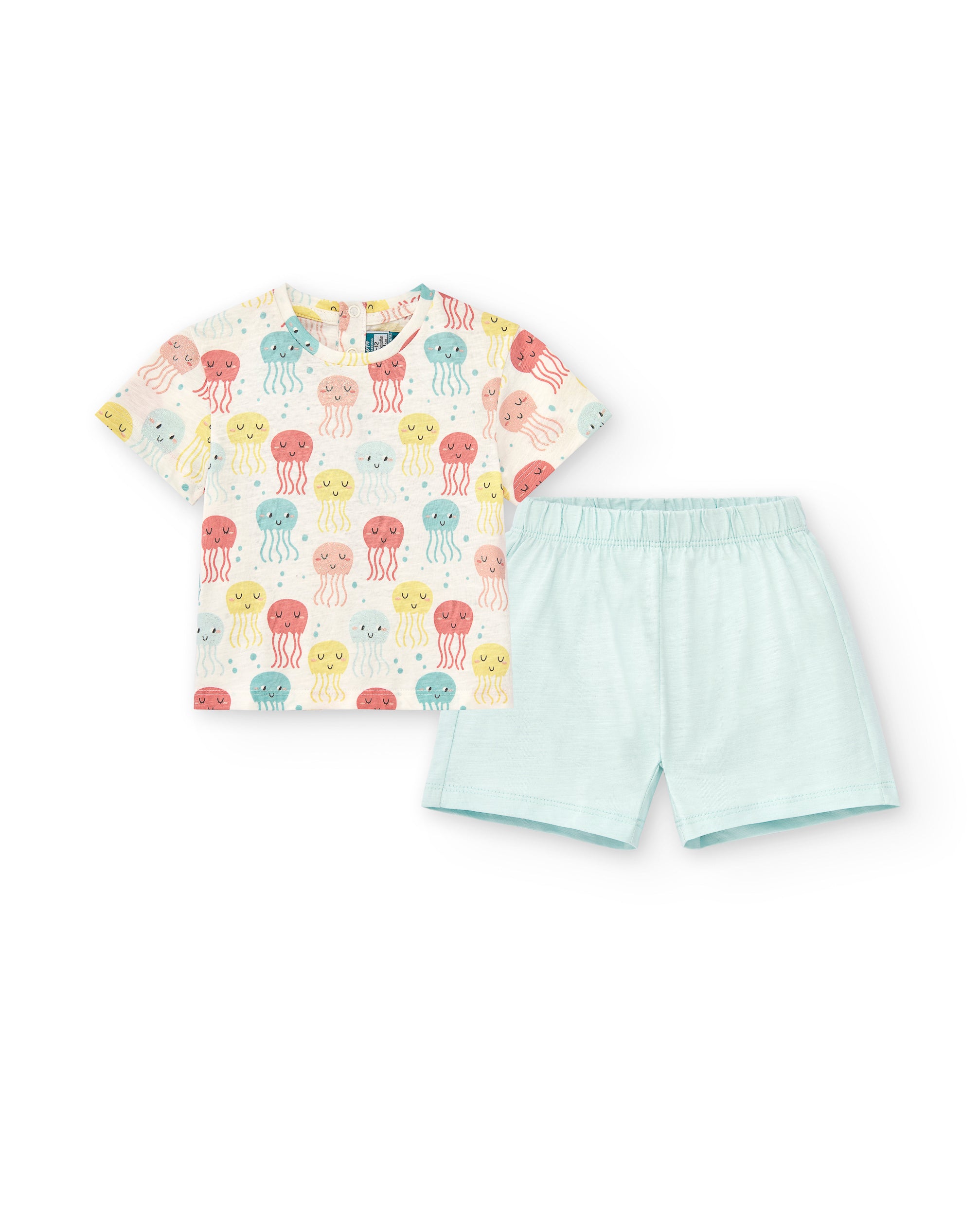 Conjunto camiseta y short de bebé estampado VERANO/Charanga