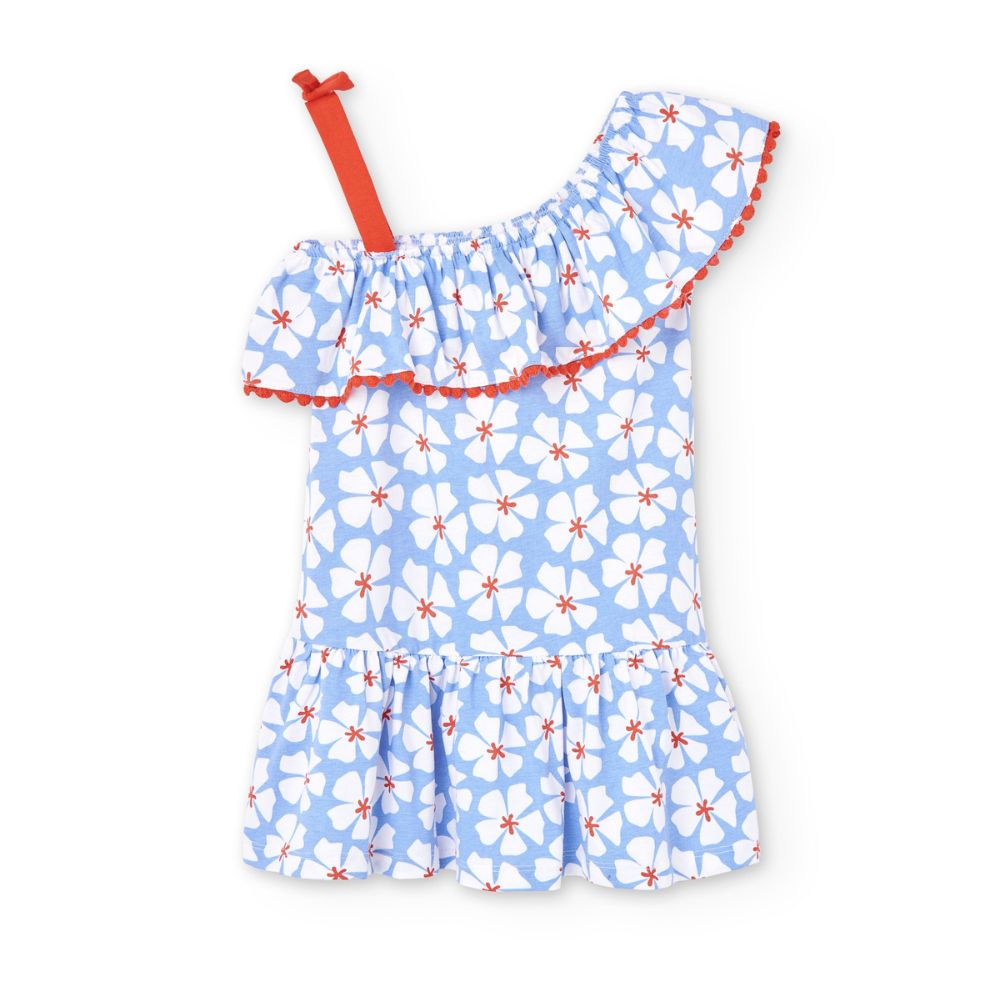 Vestido niña azul flores