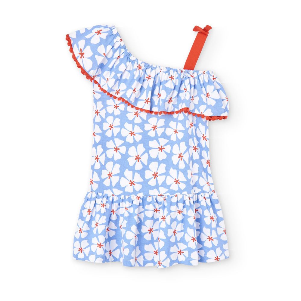 Vestido niña azul flores