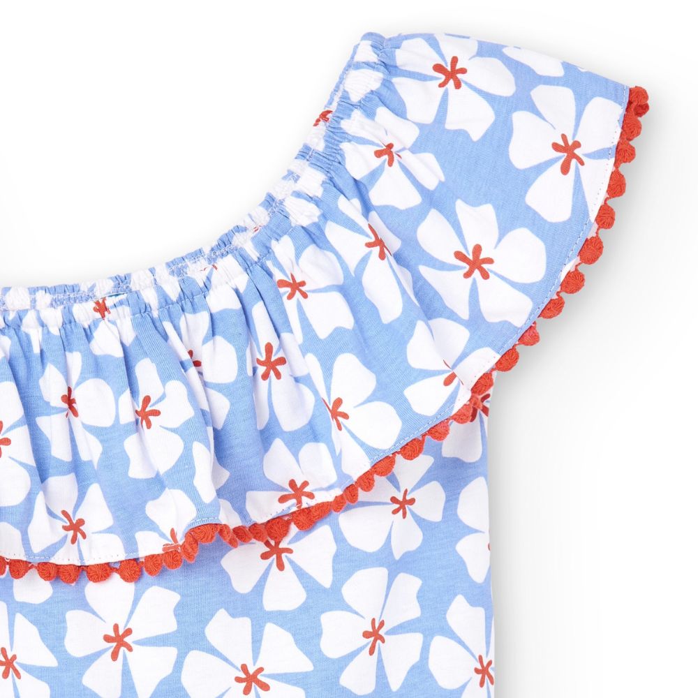 Vestido niña azul flores