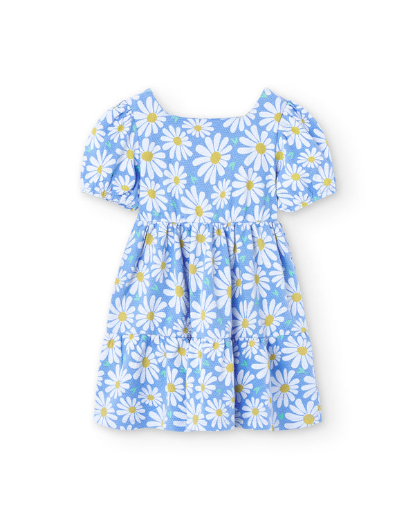 Vestido niña azul margaritas