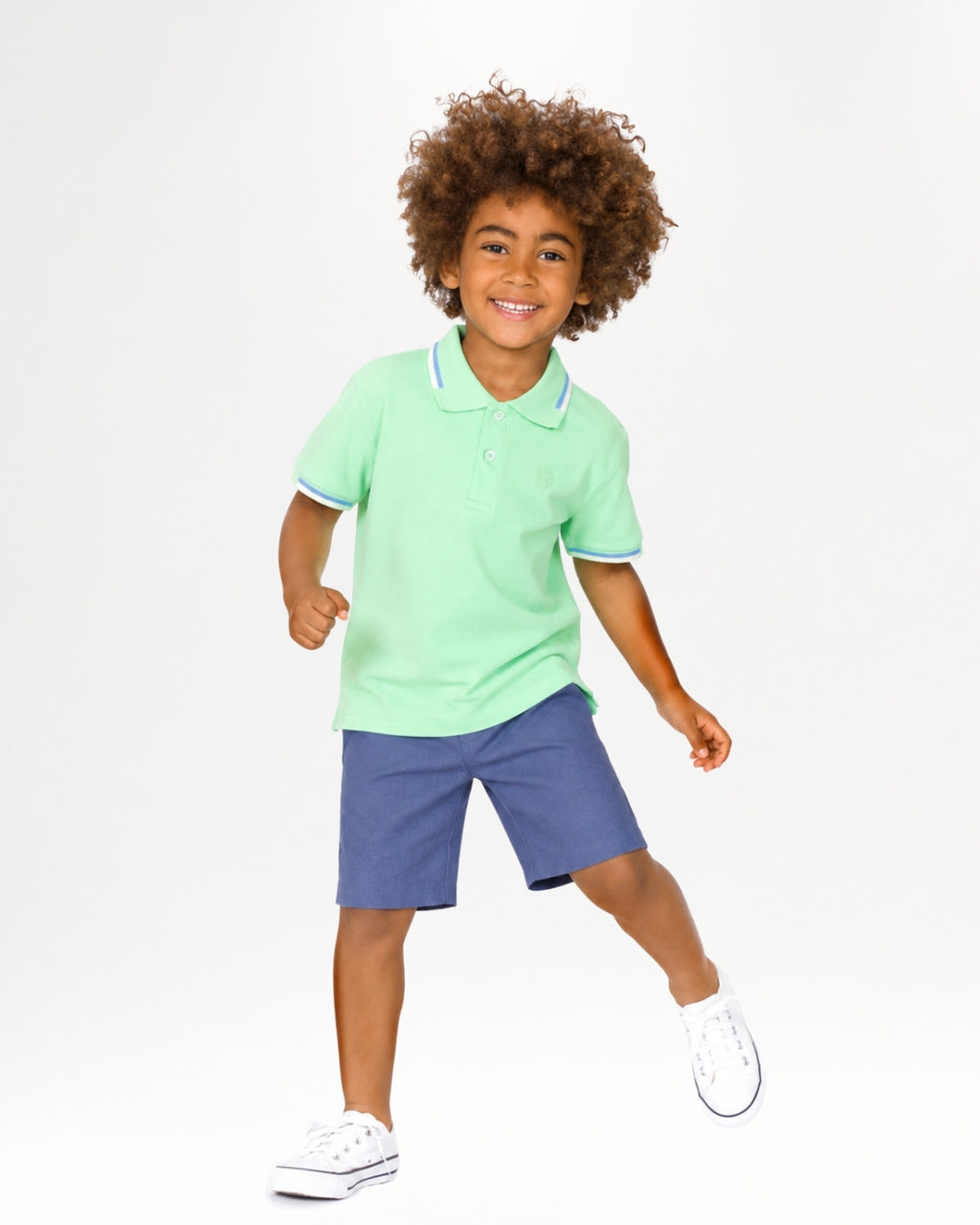 Polo de niño verde manga corta