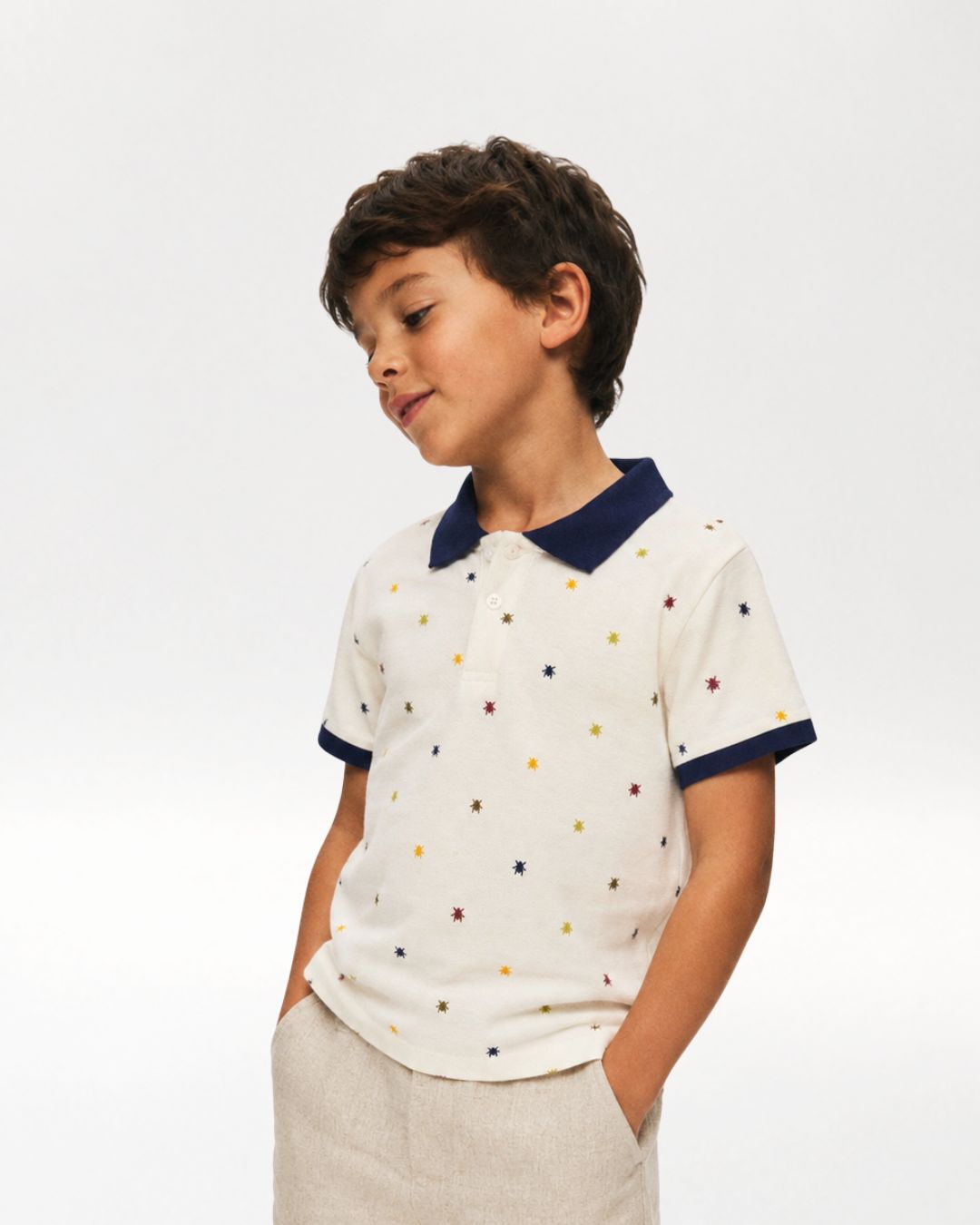 Polo niño crudo piqué