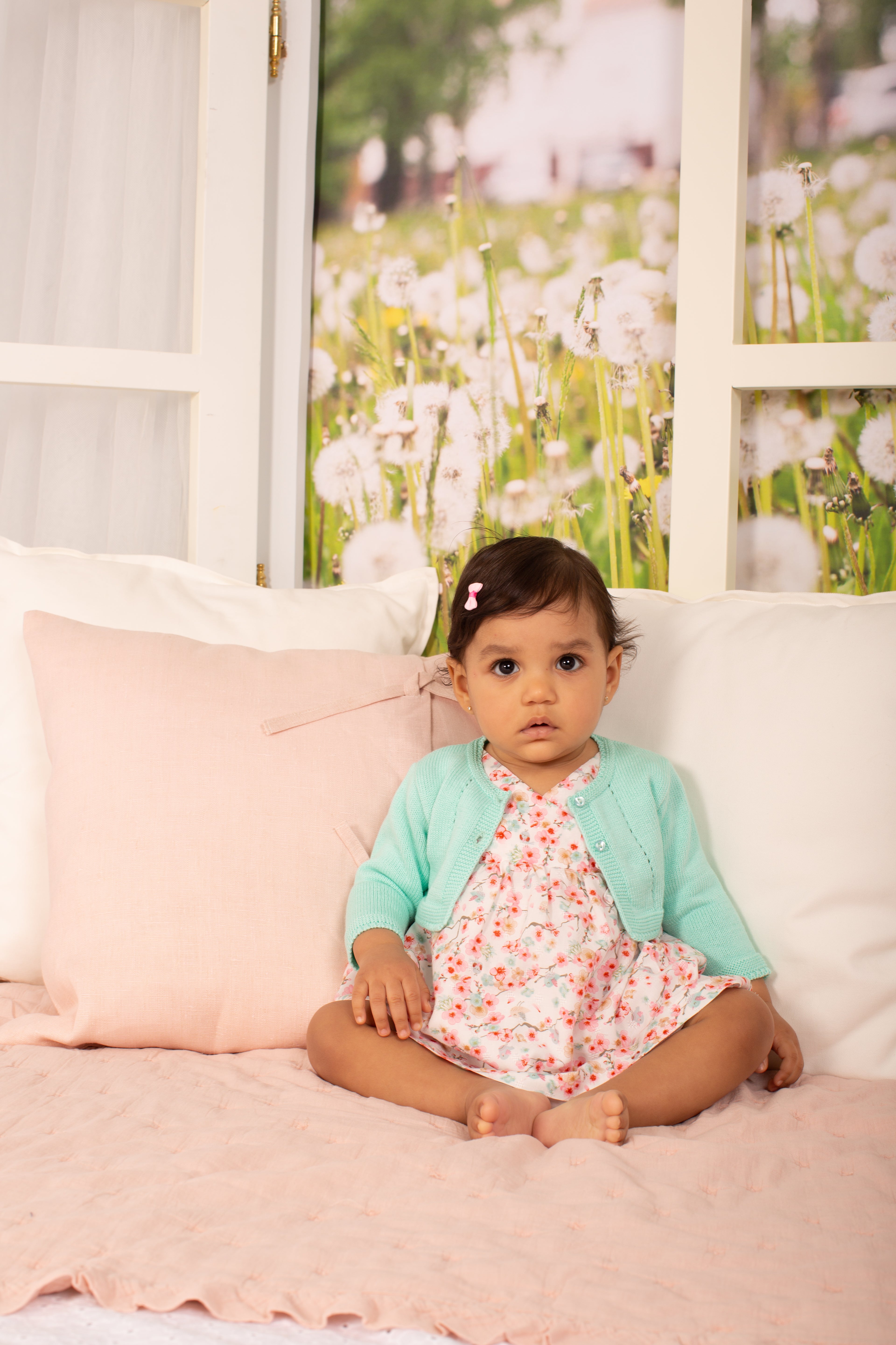 Aquamarine newborn cardigan