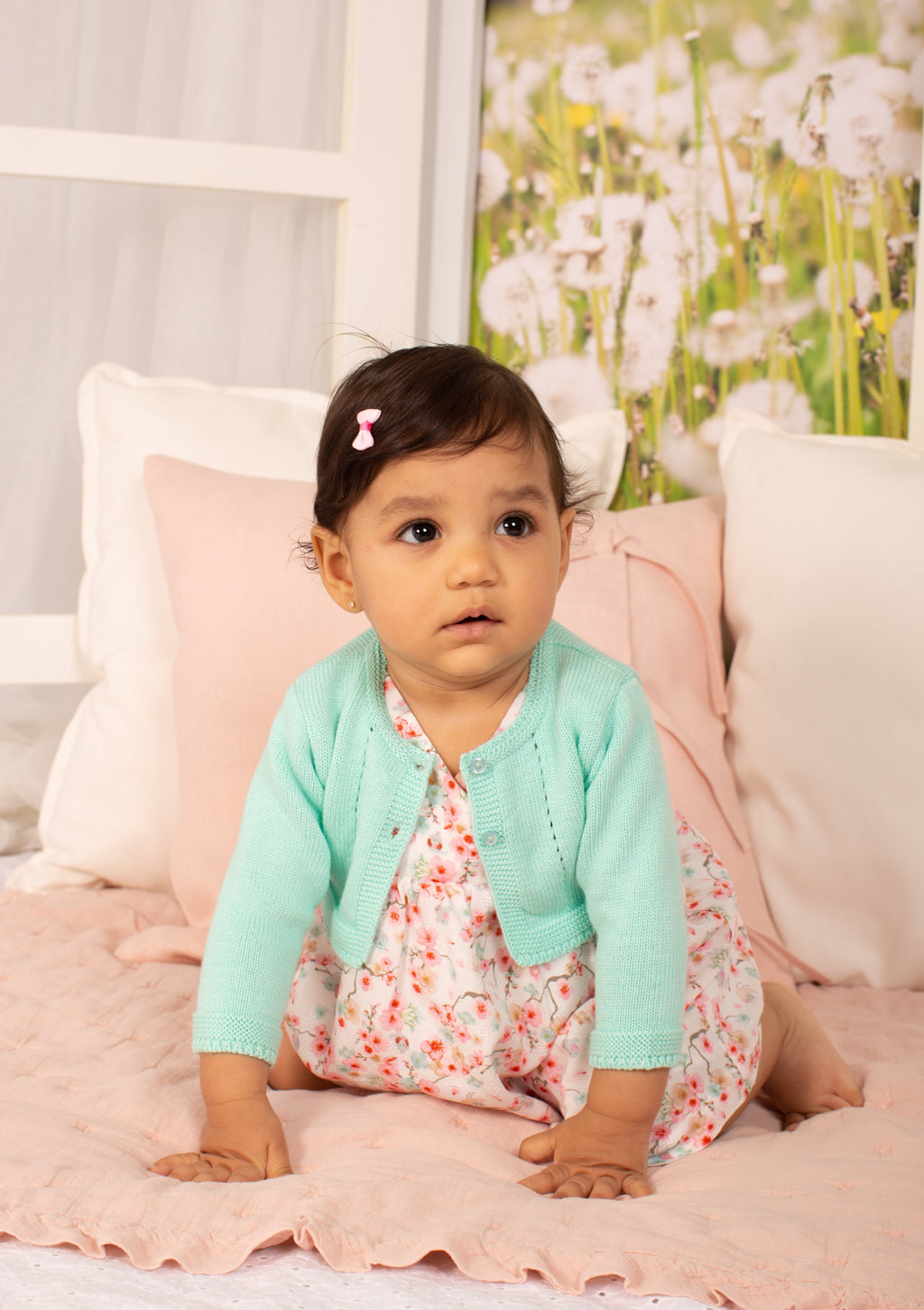 Aquamarine newborn cardigan