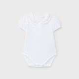 Body punto blanco con cuello mandarina recién nacida