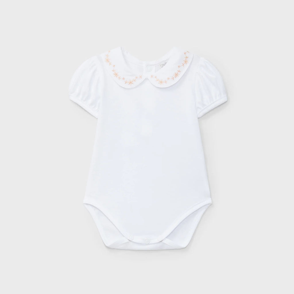 Body de punto blanco con detalle naranja recién nacida | Dr. Kid by Charanga