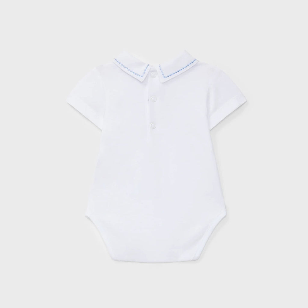 Body punto blanco con detalle celeste recién nacido | Dr. Kid by Charanga