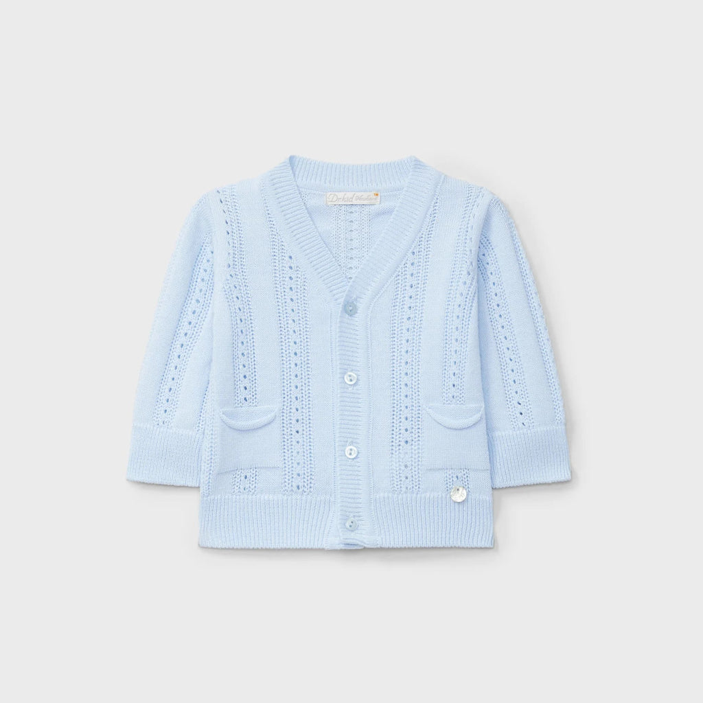 Rebeca tricot perforada celeste recién nacido | Dr. Kid by Charanga