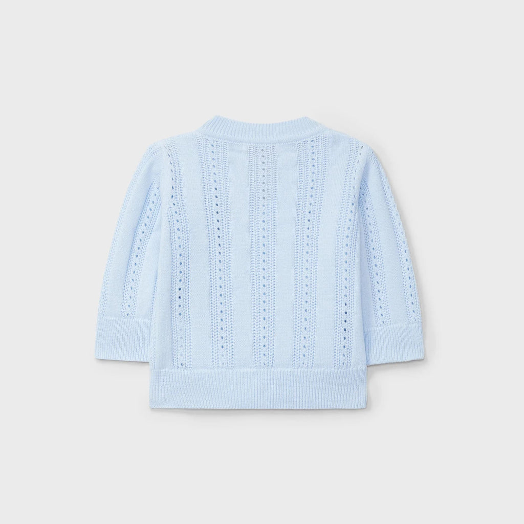 Rebeca tricot perforada celeste recién nacido | Dr. Kid by Charanga