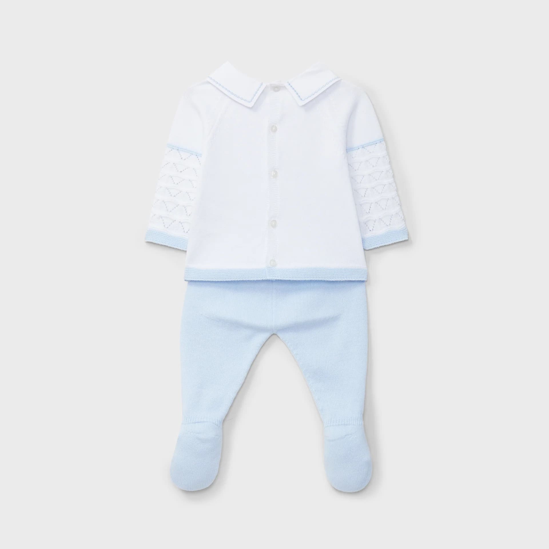 Conjunto bicolor camiseta y pantalón tricot azul recien nacido  | Dr. Kid by Charanga