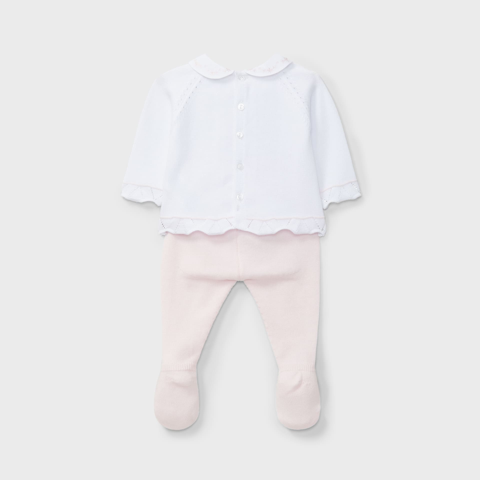 Conjunto bicolor camiseta y pantalón tricot rosa recién nacida | Dr. Kid by Charanga