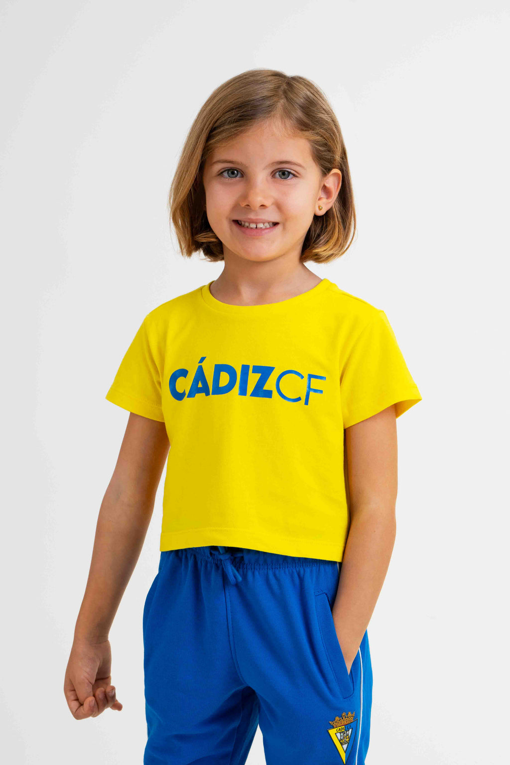 Camiseta crop amarilla niña -  Cádiz CF
