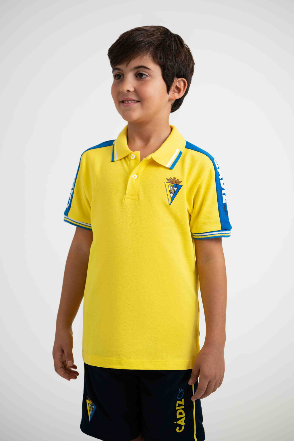 Polo amarillo con detalles en los hombros niño - Cádiz CF