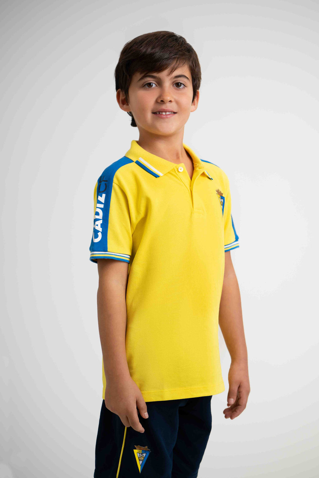 Polo amarillo con detalles en los hombros niño - Cádiz CF