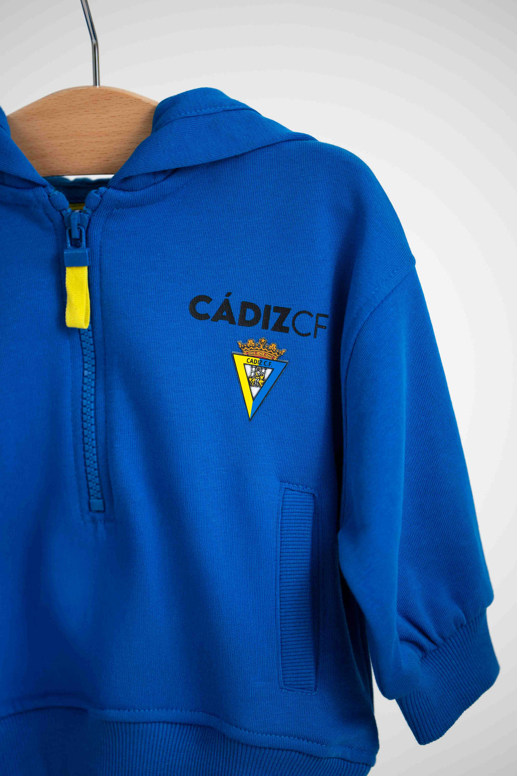 Sudadera azul con capucha bebé - Cádiz CF