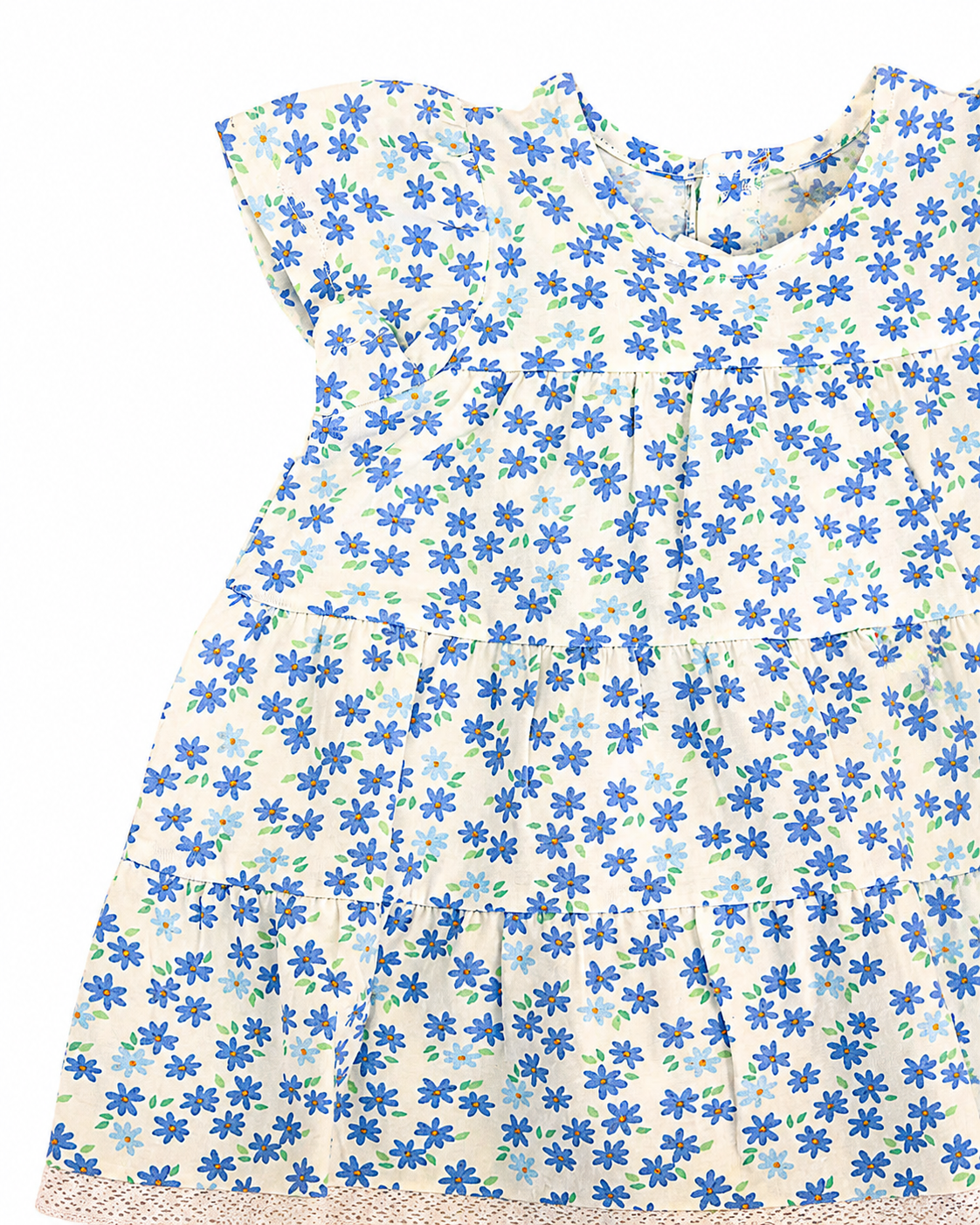 Vestido bebé niña flores azules