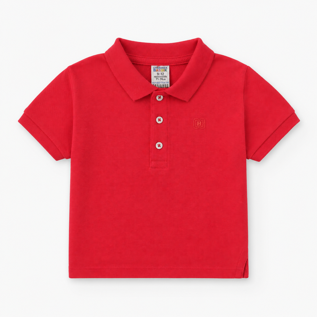 Red baby polo