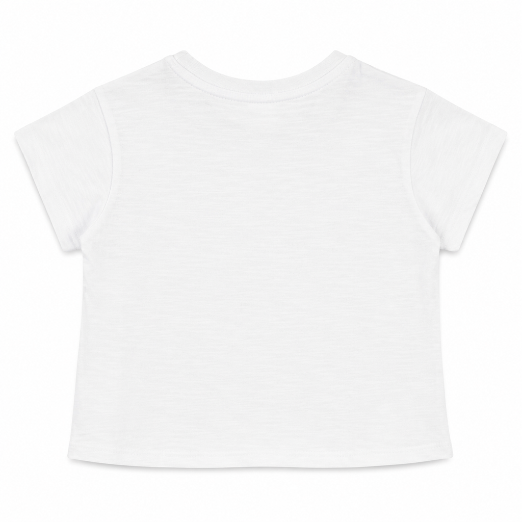 Camiseta de niña blanco estampado cassette
