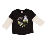 Black baby t-shirt with cosmic design