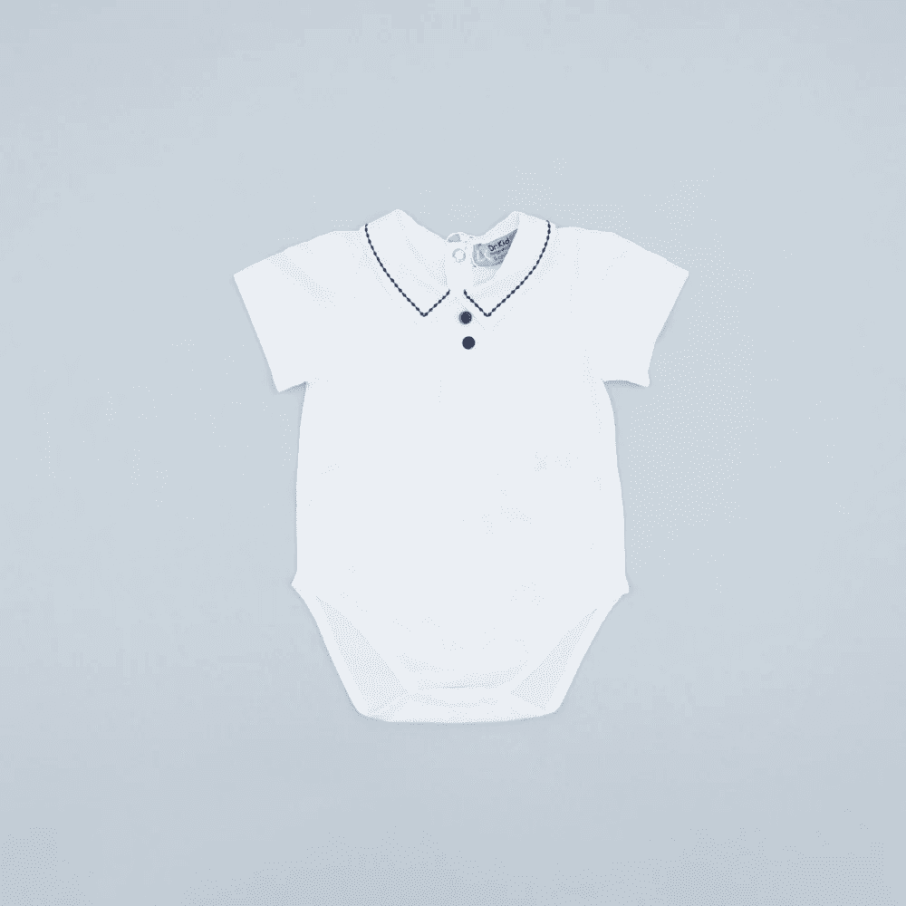 Body punto blanco con detalle azul marino recién nacido | Dr. Kid by Charanga