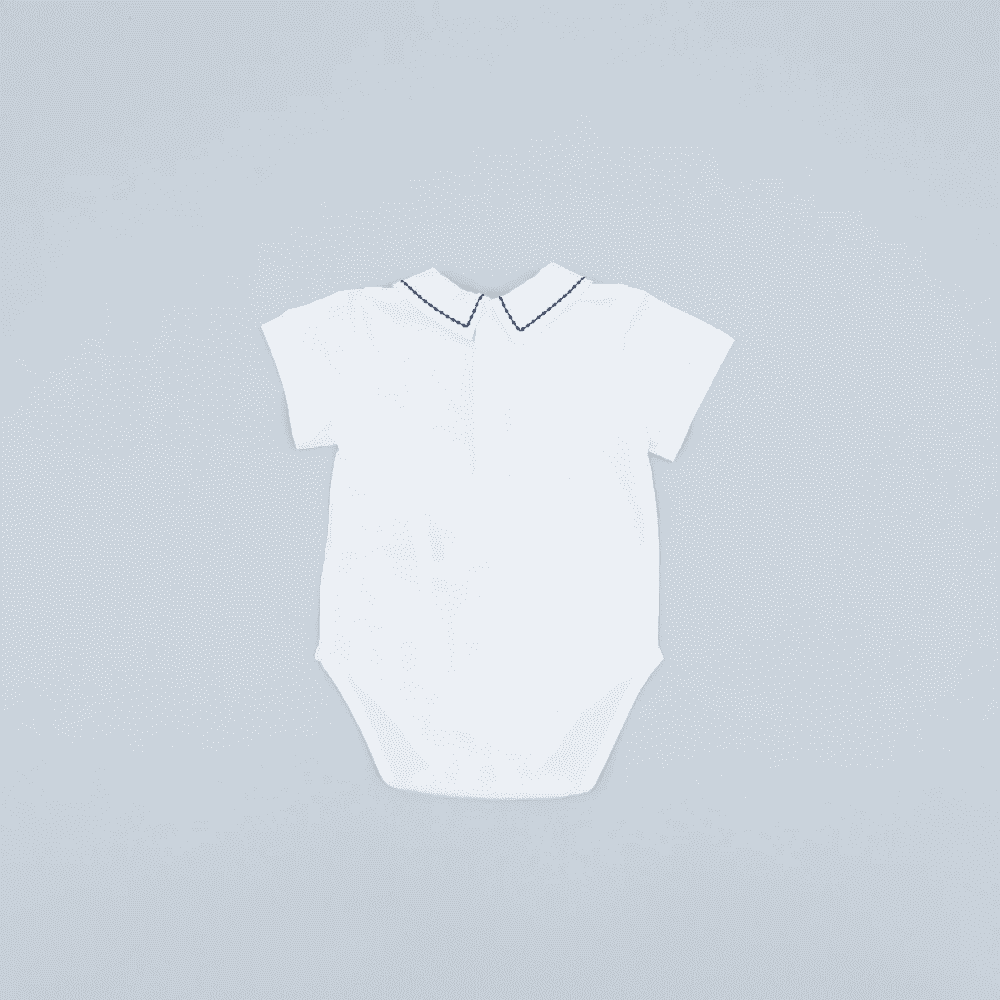 Body punto blanco con detalle azul marino recién nacido | Dr. Kid by Charanga