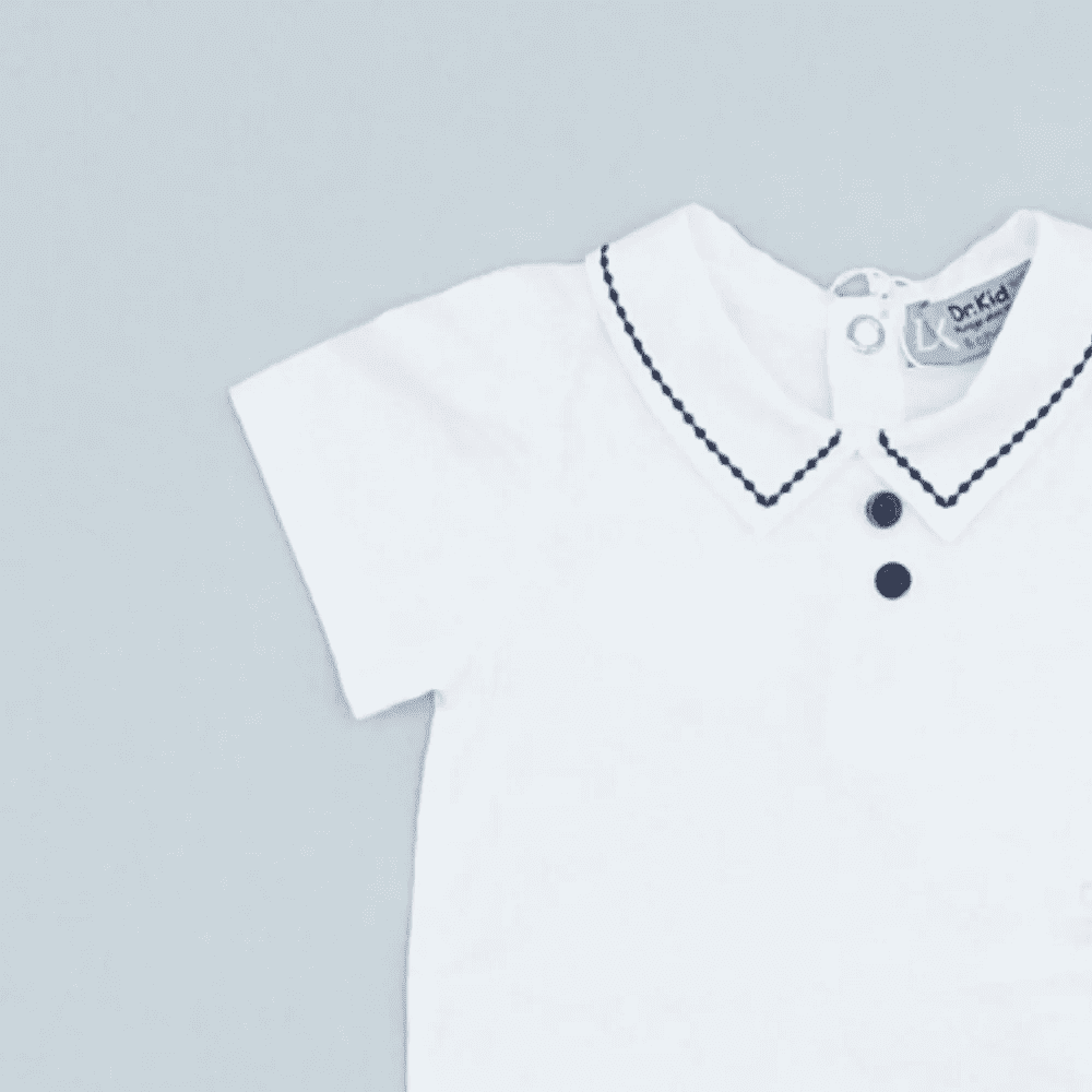 Body punto blanco con detalle azul marino recién nacido | Dr. Kid by Charanga