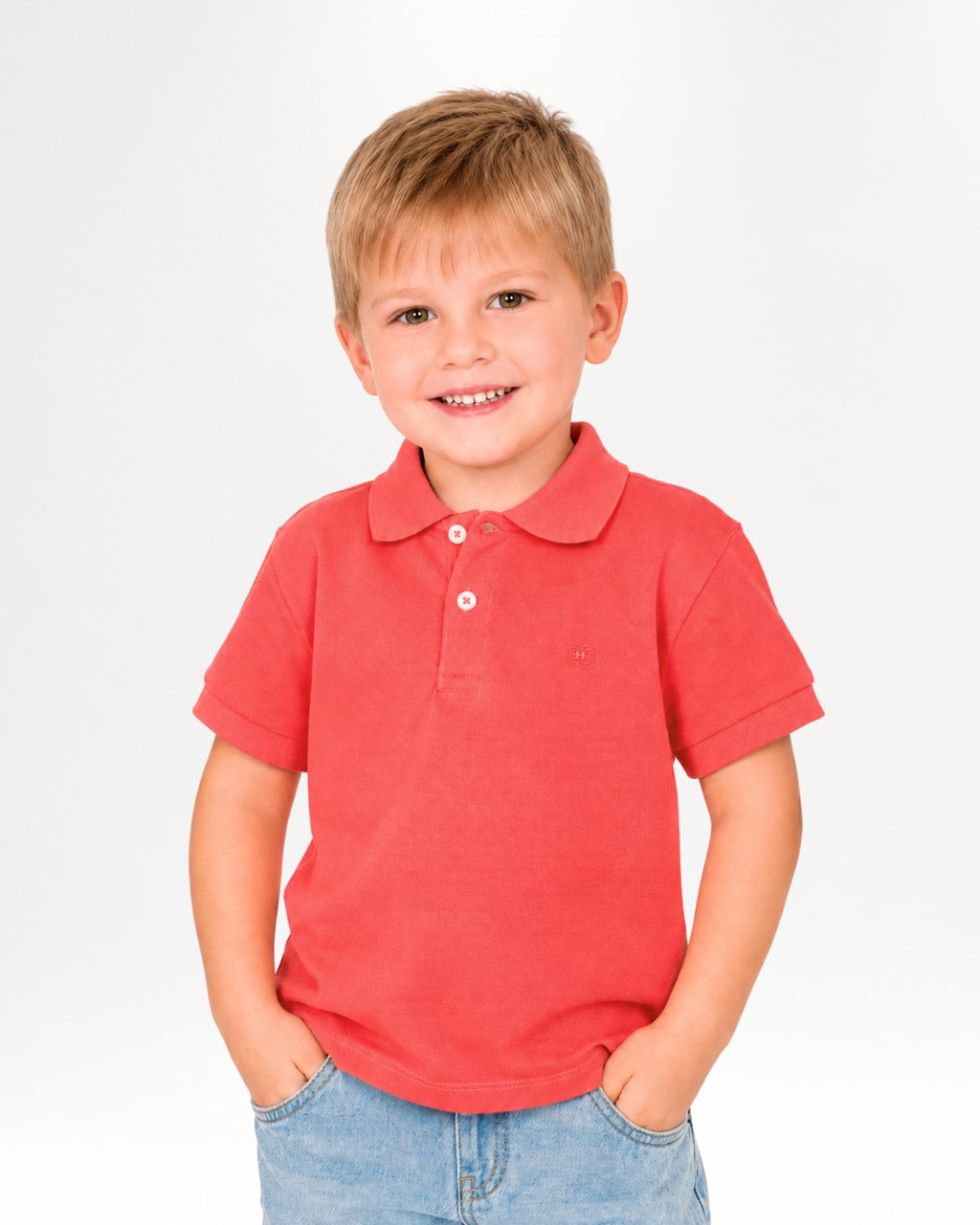 Polo bebé niño rojo manga corta