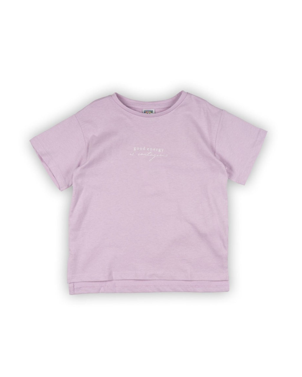 Camiseta de niña morado "good energy"