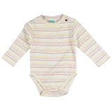 Multicolored striped newborn bodysuit